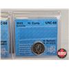 Image 4 : Canada Ten Cent (5 Certified Coins) : - 2020 : CCCS Cert : UNC-65 - 2021 : CCCS Cert : UNC-66 - 2022