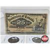 Image 2 : Canada Coin/Bill Collector Combo (3) : - Dominion of Canada 1900 Twenty Five Cent "Shinplaster" : Bo