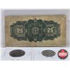Image 6 : Canada Coin/Bill Collector Combo (3) : - Dominion of Canada 1900 Twenty Five Cent "Shinplaster" : Bo
