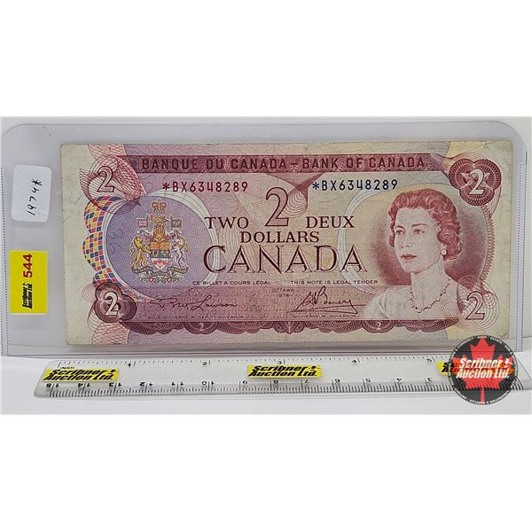 Canada $2 Bill 1974 *Replacement : Lawson/Bouey # *BX6348289