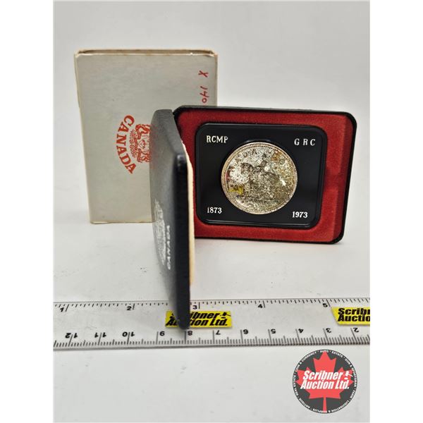 RCM Canada Silver Dollar 1873-1973 RCMP (Black Clamshell Case)