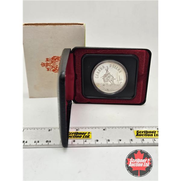 RCM Canada Silver Dollar 1875-1975 Calgary (Black Clamshell Case)