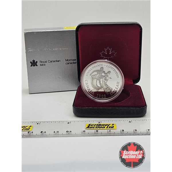 RCM Canada Silver Dollar 1983 Universiade Edmonton (Black Case)