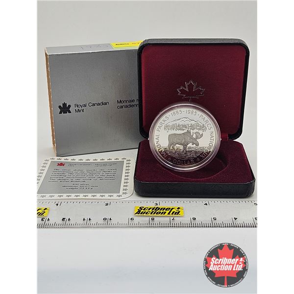 RCM Canada Silver Dollar 1885-1985 National Parks (Black Case)