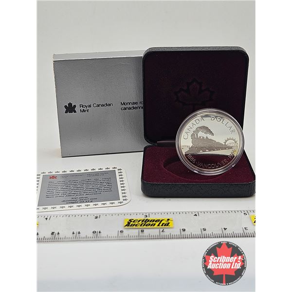 RCM Canada Silver Dollar 1886-1986 Vancouver (Black Case)
