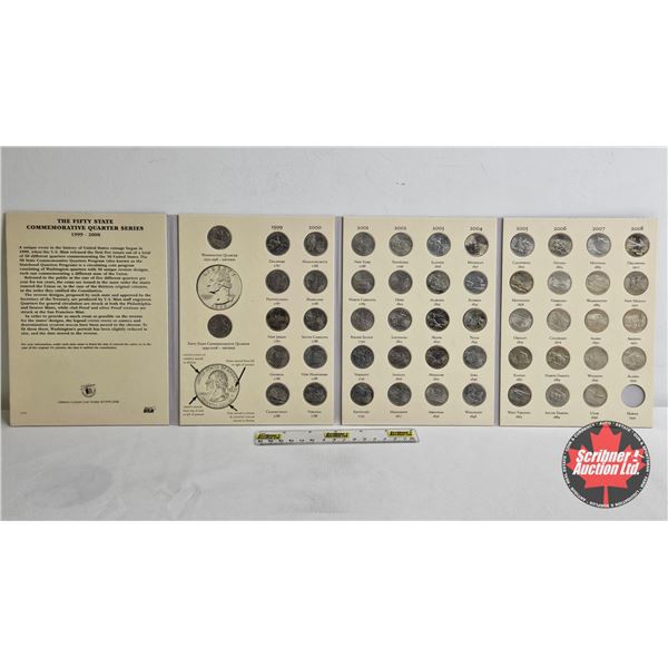 USA : Fifty State Commemorative Quarters 1999-2008 Collection in Portfolio (51 Coins) (Note: Hawaii 