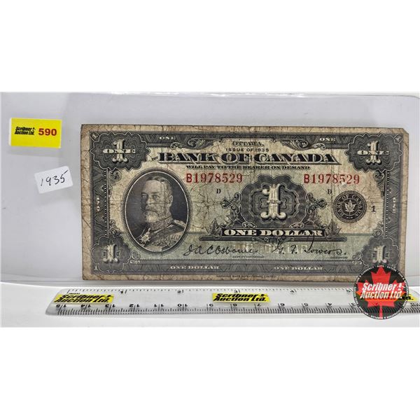 Bank of Canada $1 Bill 1935 : Osbourne/Towers #B1978529