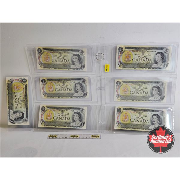 Canada $1 Bills 1973 (7 Consecutive) : Lawson/Bouey #NH1336158-6164