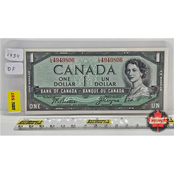 Canada $1 Bill 1954DF "Devil's Face" : Beattie/Coyne #LA4949806