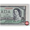 Image 2 : Canada $1 Bill 1954DF "Devil's Face" : Beattie/Coyne #LA4949806