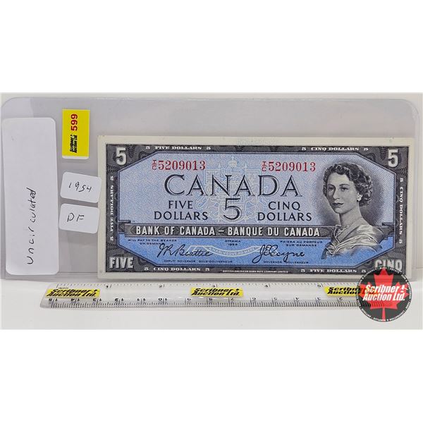 Canada $5 Bill 1954DF "Devil's Face" : Beattie/Coyne #IC5209013