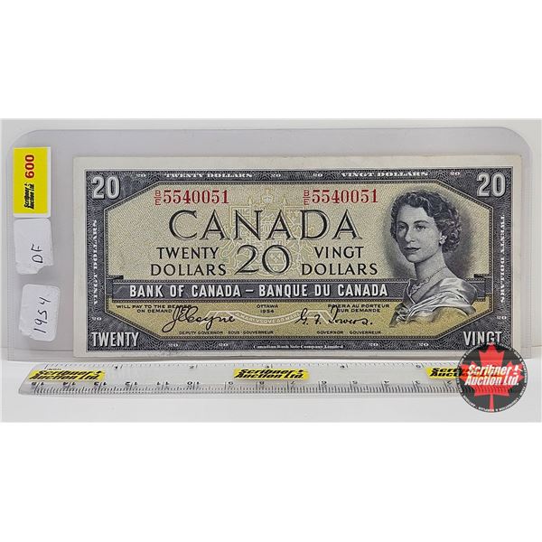 Canada $20 Bill 1954DF "Devil's Face" : Coyne/Towers #BE5540051
