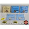 Image 1 : Canada Ten Cent (5 Certified Coins) : - 1985 "Ultra Heavy Cameo" : ICCS Cert : PF-67 - 1986 "UHC" : 
