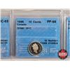 Image 3 : Canada Ten Cent (5 Certified Coins) : - 1995 : CCCS Cert : UNC-65 - 1996 "Silver, UHC" : CCCS Cert :