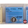 Image 3 : Canada Ten Cent (5 Certified Coins) : - 2010 : ICCS Cert : MS64 - 2011 "Silver, UHC" : CCCS Cert : P