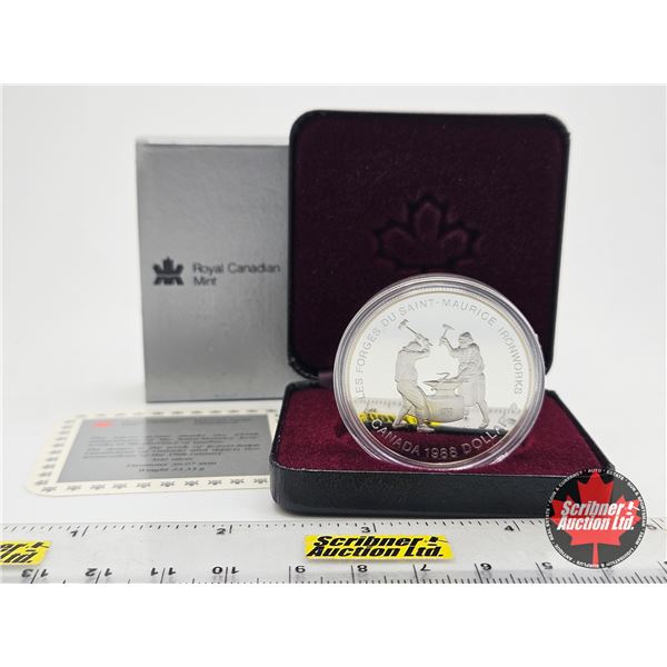 RCM Canada Silver Dollar Les Forces Du Saint-Maurice Ironworks 1988 (Black Case)