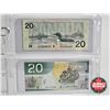 Image 6 : Canada $20 Bills Collector Combo (5 Bills):  - 1937 : Gordon/Towers #EE1877652 - 1954 : Beattie/Rasm