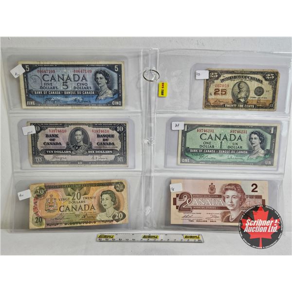 Canada Bills Collector Combo (6) : - 1923 Twenty Five Cent "Shinplaster" : McCavour/Saunders #267059