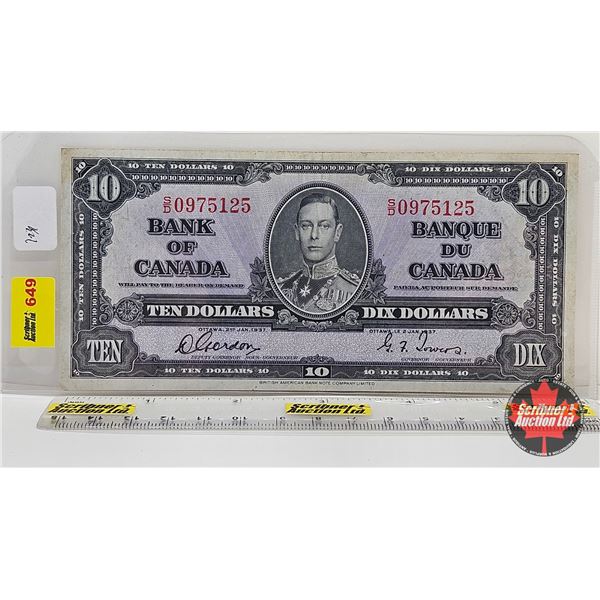 Bank of Canada $10 Bill 1937 : Gordon/Towers #SD0975125