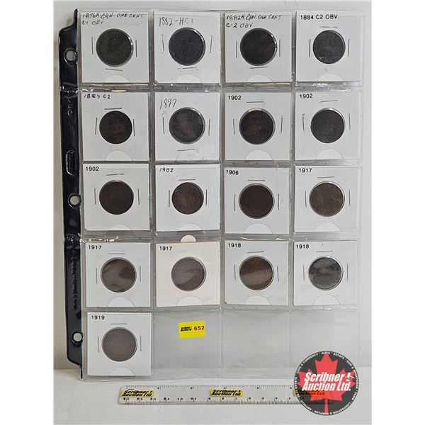 Canada Large Cent Collection (17) : 1876H; 1882H; 1882H; 1884; 1884; 1897; 1902; 1902; 1902; 1902; 1