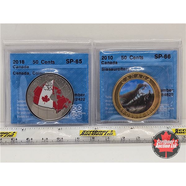 Canada Fifty Cent (2 Specialty Certified Coins) : - 2010 "Siasaurofteryx" : CCCS Cert : SP-66 - 2018