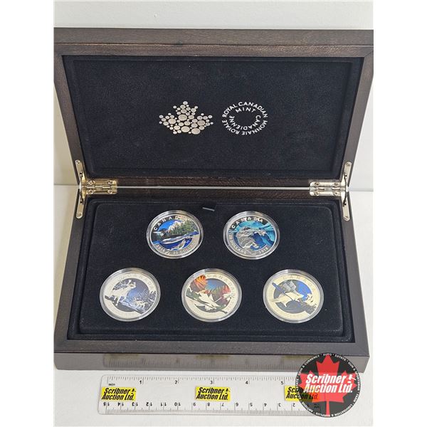 RCM 2016 $20 Geometry in Art : Fine Silver 5-Coin Set in Display Case - The Caribou (COA #2856) - Th