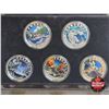 Image 2 : RCM 2016 $20 Geometry in Art : Fine Silver 5-Coin Set in Display Case - The Caribou (COA #2856) - Th