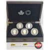 Image 8 : RCM 2016 $20 Geometry in Art : Fine Silver 5-Coin Set in Display Case - The Caribou (COA #2856) - Th