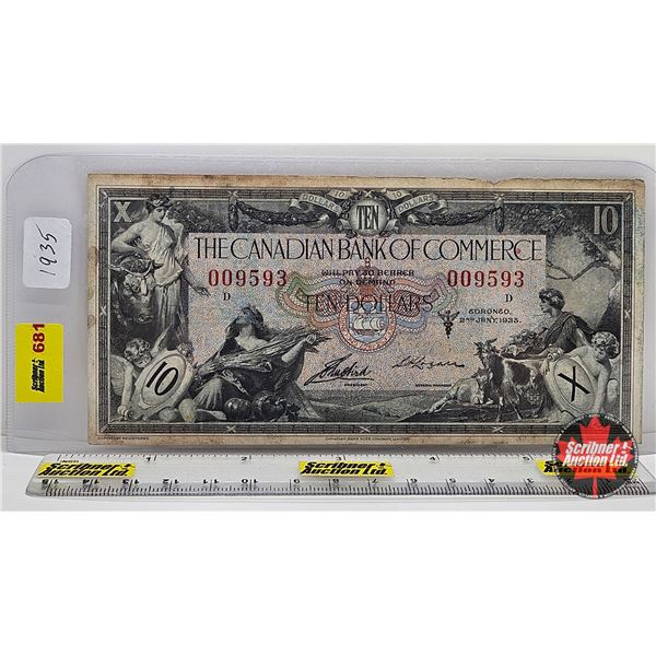 The Canadian Bank of Commerce $10 Bill 1935 : Aird/Logan #009593