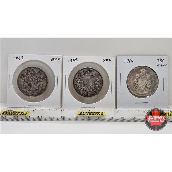 Canada Fifty Cent (3) : 1943; 1945; 1964
