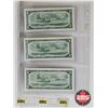 Image 5 : Canada $1 Bills 1954 (3 Consecutive) : Beattie/Coyne #VA9109522-523-524