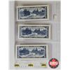 Image 5 : Canada $5 Bills 1954 (3 Consecutive) : Bouey/Rasminsky #UX8612146-147-148