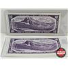 Image 5 : Canada $10 Bills 1954 * REPLACEMENTS (2 Consecutive) : Beattie/Rasminsky # *BD0142887-888