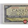 Image 3 : Mismatched Serial Numbers : Canada $20 Bill 1954 : Beattie/Rasminsky (Left : S/N# UE6672283) (Right 