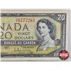 Image 4 : Mismatched Serial Numbers : Canada $20 Bill 1954 : Beattie/Rasminsky (Left : S/N# UE6672283) (Right 