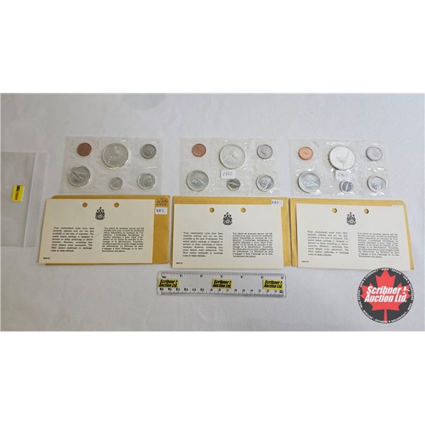 Canada Uncirculated Year Sets (3 SETS) : 1967 ; 1967 ; 1967