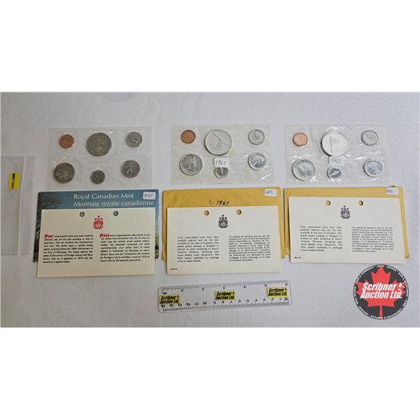 Canada Uncirculated Year Sets (3 SETS) : 1967 ; 1967 ; 1974