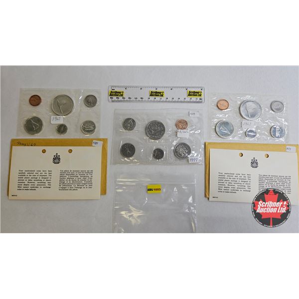 Canada Uncirculated Year Sets (3 SETS) : 1967 ; 1967 ; 1977