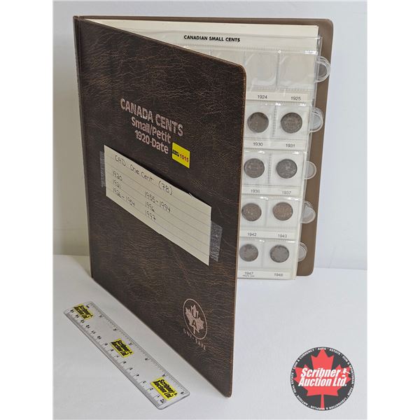 Canada One Cent Collection in Uni-Safe Portfolio (78 Coins) : 1920 - 1997 (Intermittent)