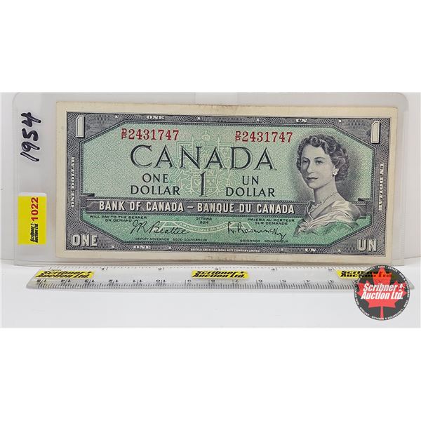 Canada $1 Bill 1954 : Beattie/Rasminsky #DP2431747