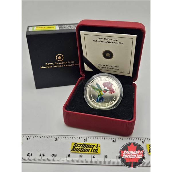 RCM Canada 2007 : 25-Cent Coin : Ruby-Throated Hummingbird (COA #8296)