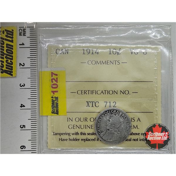 Canada Ten Cent 1914 : ICCS Cert VG-8