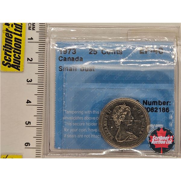 Canada Twenty Five Cent "Small Bust" : CCCS Cert : EF-40