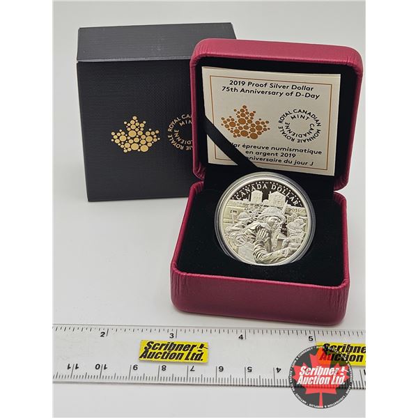 RCM 2019 Proof Silver Dollar : 75th Anniversary of D-Day (COA #11098) (99.99%)