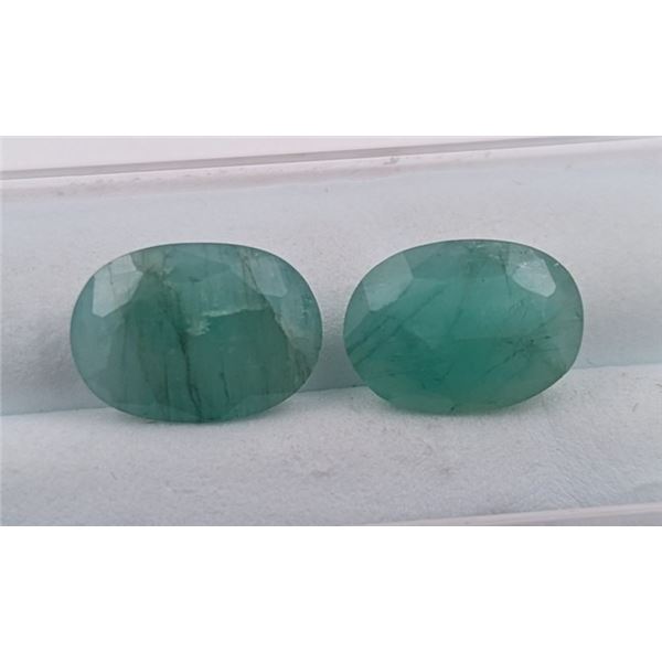 6.86 ct Certified Zambian Emerald Gemstone Pair ($9,500 Appraisal) (Inv #SR051)
