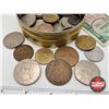Image 2 : Foreign Coin & Tokens (99 Items) : Large Variety Incl. Great Britain; Ireland; Italy; Sweden; USA; e
