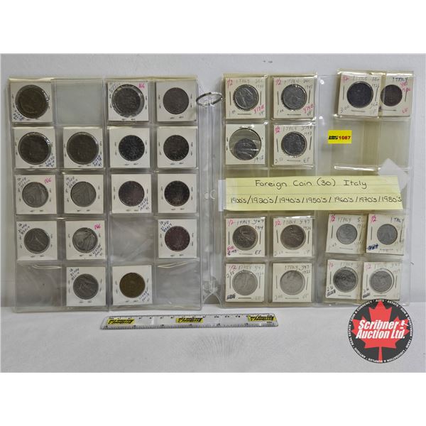 Italy Coins (30) : 1900's - 1980's Intermittent Variety