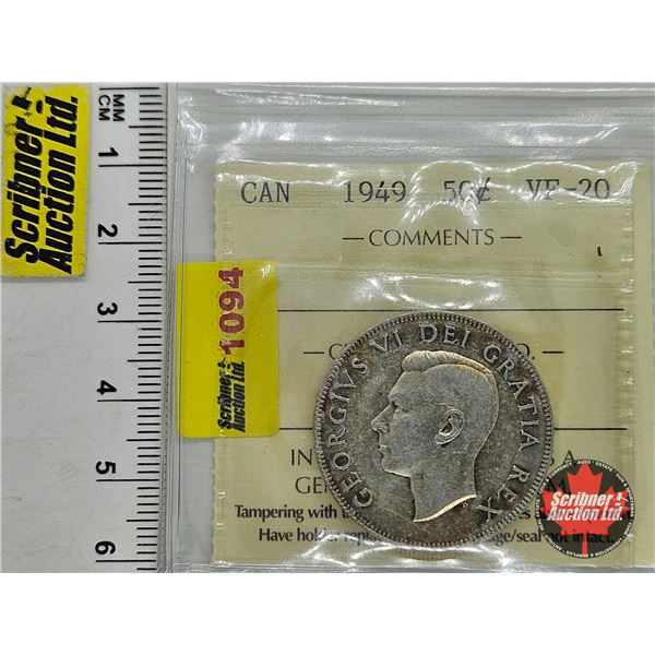 Canada Fifty Cent 1949 : ICCS Cert VF-20