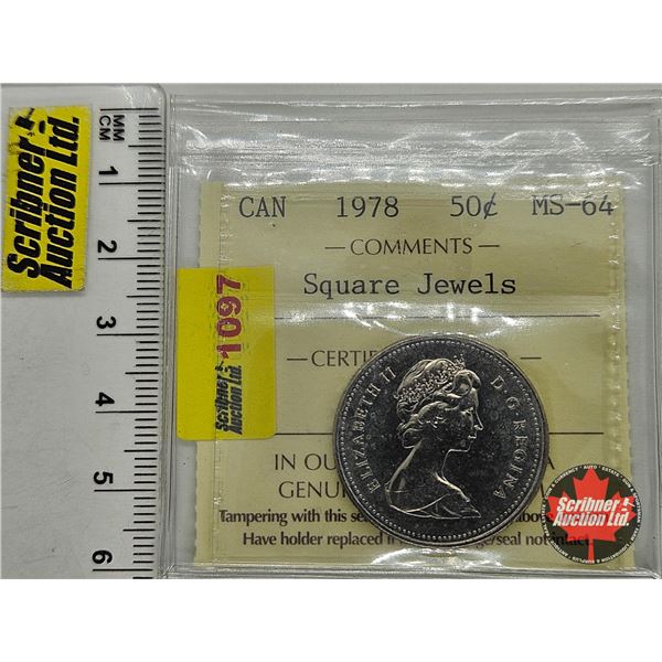 Canada Fifty Cent 1978 "Square Jewels" : ICCS Cert MS-64