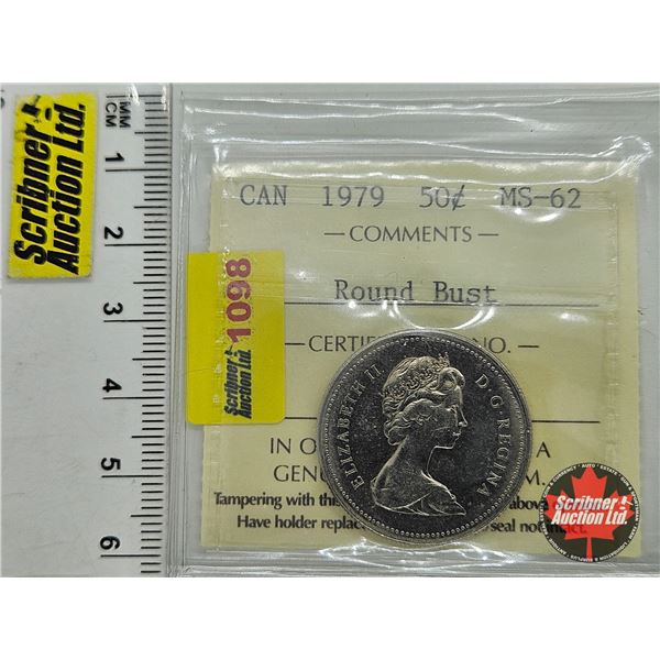 Canada Fifty Cent 1979 "Round Bust" : ICCS Cert MS-62